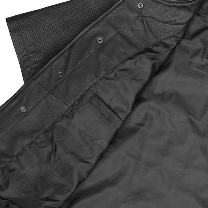 DS775 Leather Baseball Motorcycle Shirt