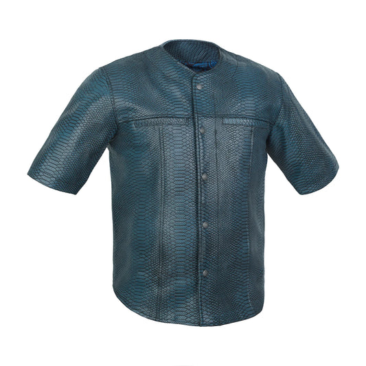 Cobra Wave - Men's Leather Motorcycle Shirt