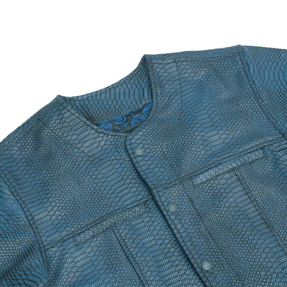 Cobra Wave - Men's Leather Motorcycle Shirt