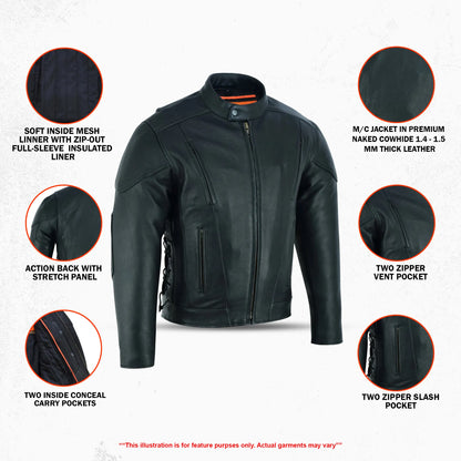 Reveal™ Men's Leather Motorcycle Jacket