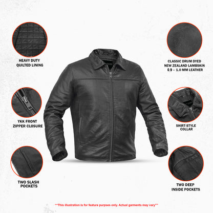 Aero Racer Men's Lambskin Motorcycle Leather Jacket