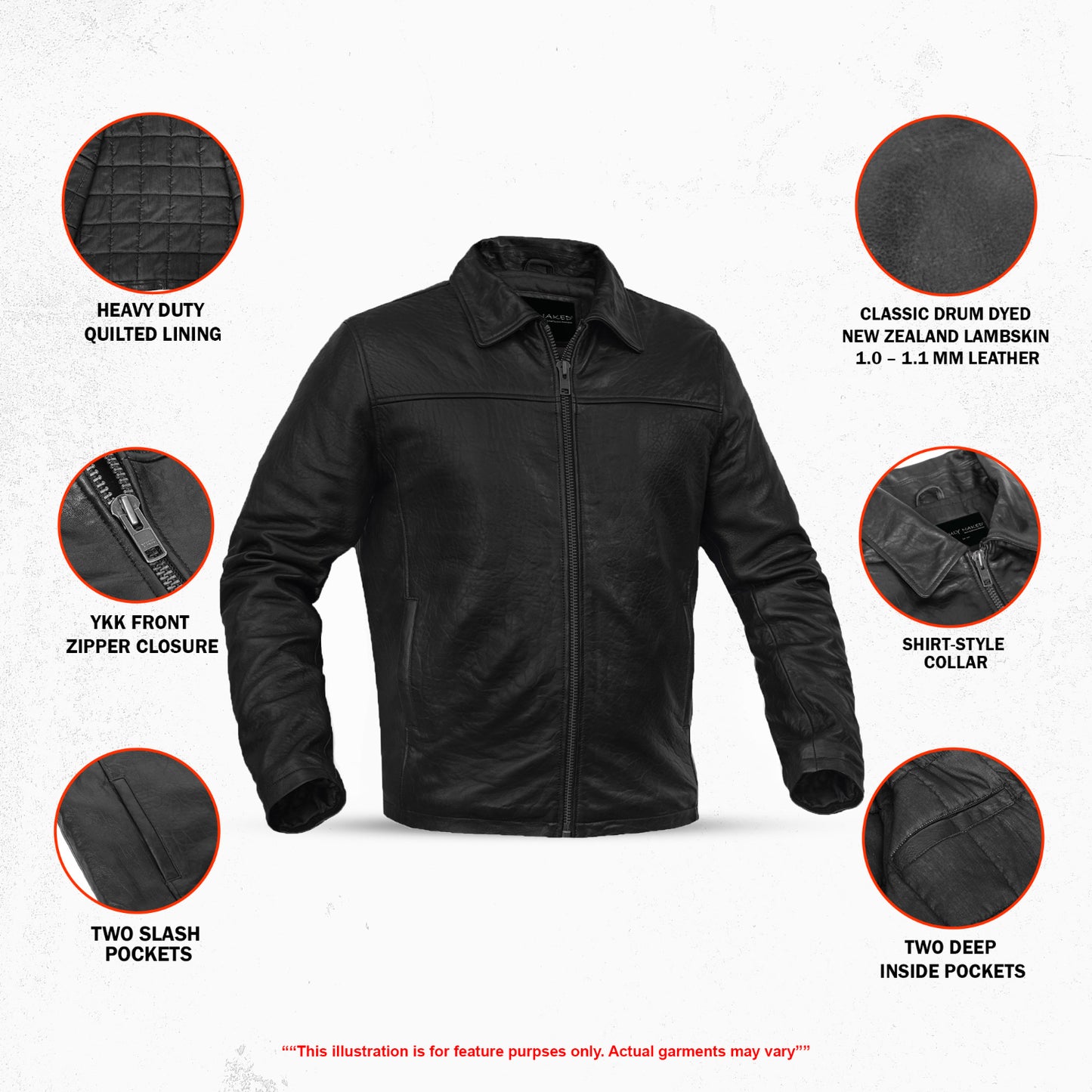 DS780 Men's Drum Dyed New Zealand Lambskin Jacket