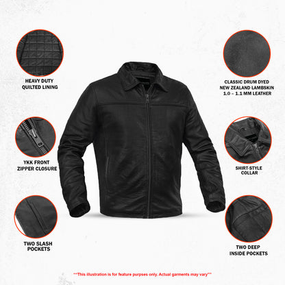 DS780 Men's Drum Dyed New Zealand Lambskin Jacket