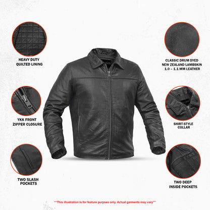 DS780 Men's Drum Dyed New Zealand Lambskin Jacket