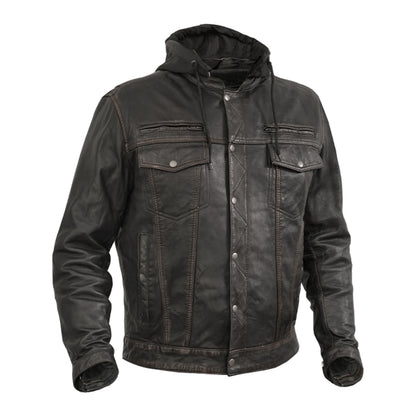 DS782 Men's Lightweight Drum Dyed Distressed Naked Lambskin Jacket