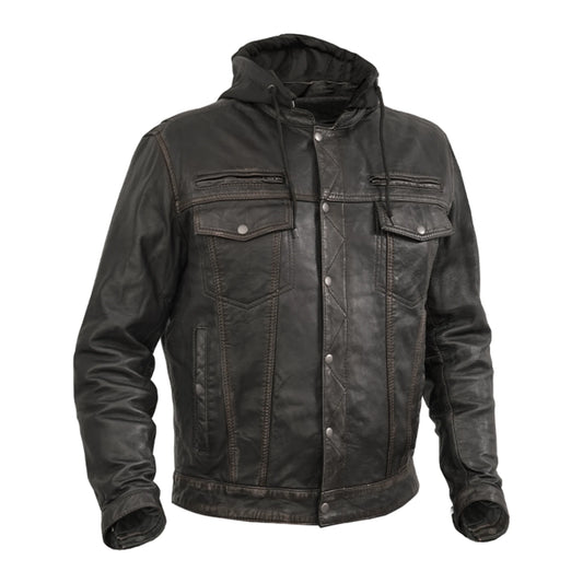 DS782 Men's Lightweight Drum Dyed Distressed Naked Lambskin Jacket