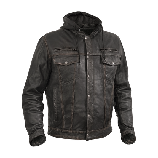 DS782 Men's Lightweight Drum Dyed Distressed Naked Lambskin Jacket