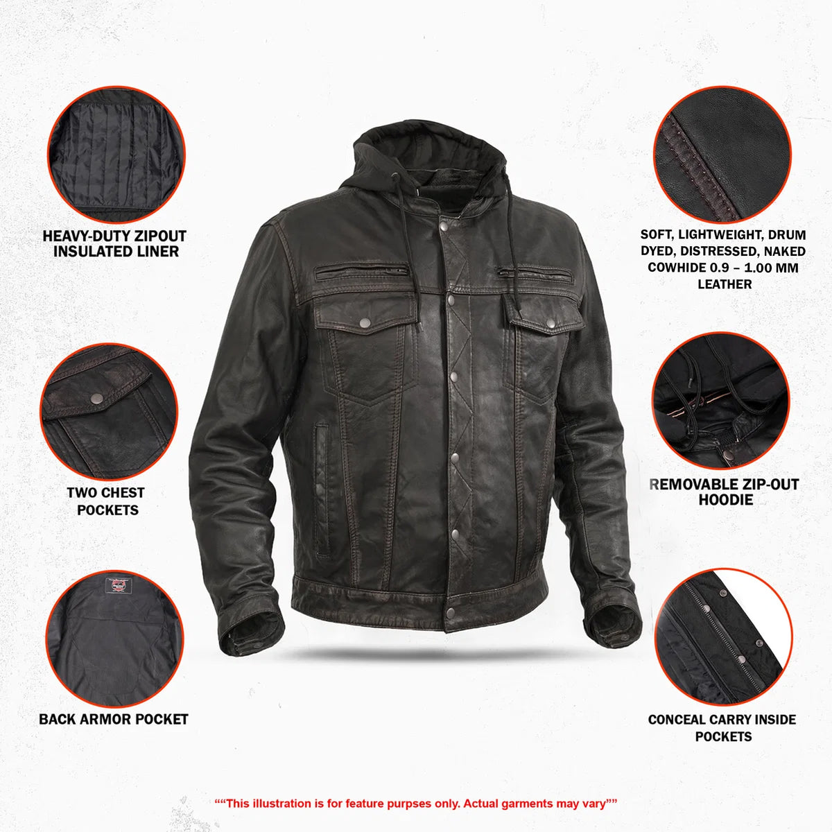 Gladius™ Men's Leather Motorcycle Jacket