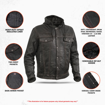 Gladius™ Men's Leather Motorcycle Jacket