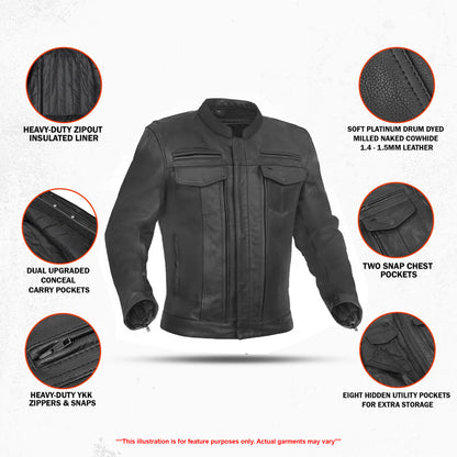 Blaze Runner™ Men's Leather Motorcycle Jacket