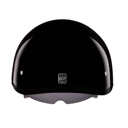 D.O.T. DAYTONA SKULL CAP W/ INNER SHIELD- HI-GLOSS BLACK