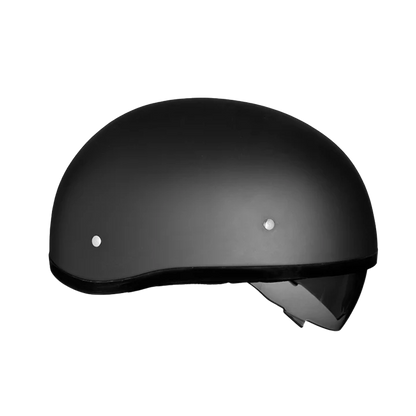 D.O.T. DAYTONA SKULL CAP W/ INNER SHIELD- HI-GLOSS BLACK