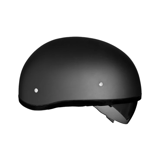 D.O.T. DAYTONA SKULL CAP W/ INNER SHIELD- HI-GLOSS BLACK