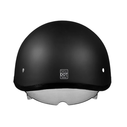 D.O.T. DAYTONA SKULL CAP W/ INNER SHIELD- HI-GLOSS BLACK