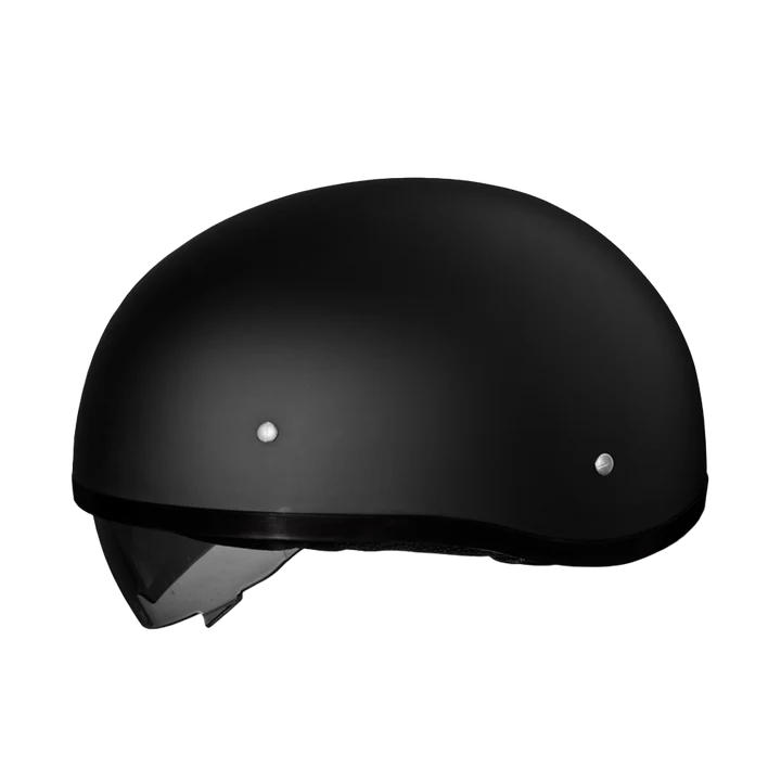 D.O.T. DAYTONA SKULL CAP W/ INNER SHIELD- HI-GLOSS BLACK