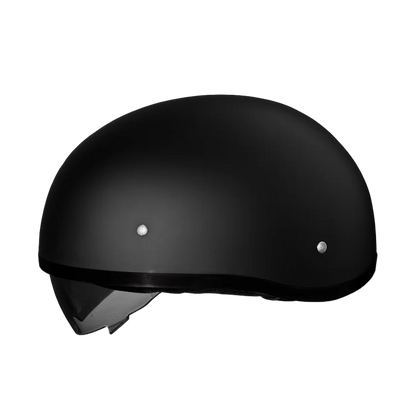 D.O.T. DAYTONA SKULL CAP W/ INNER SHIELD- HI-GLOSS BLACK