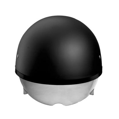 D.O.T. DAYTONA SKULL CAP W/ INNER SHIELD- HI-GLOSS BLACK