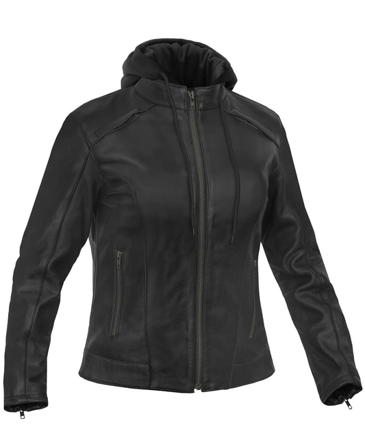 DS801 Black Talon - Women's Leather Motorcycle Jacket