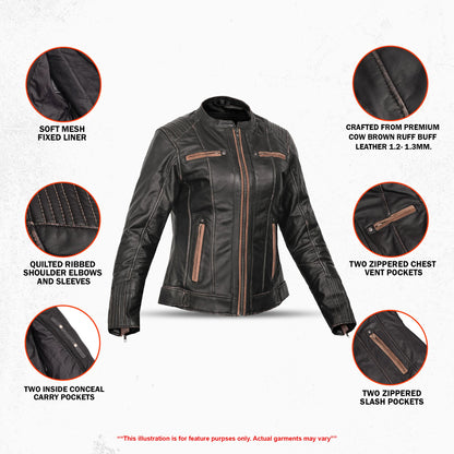 Ironwood - Women’s Leather Motorcycle Jacket