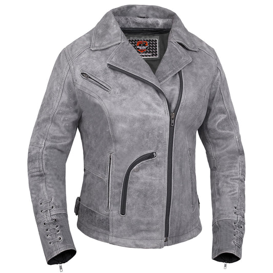 Rose Daredevil Women's Leather Motorcycle Jacket