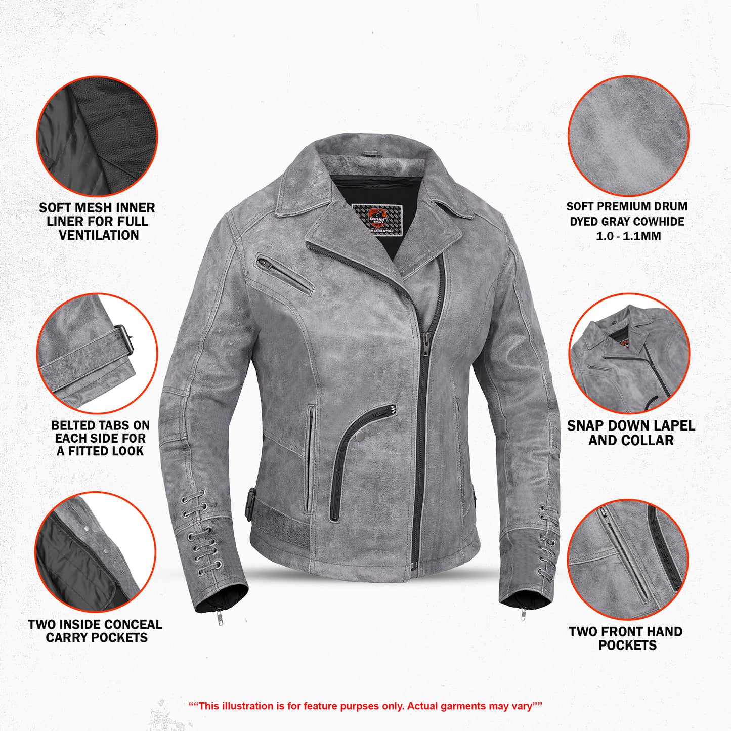 Rose Daredevil Women's Leather Motorcycle Jacket