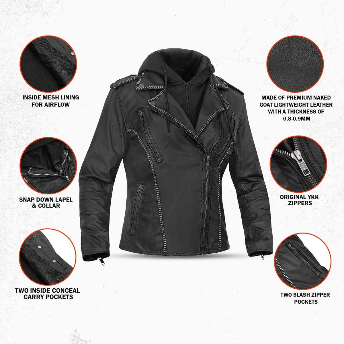 Velmora - Women’s Leather Motorcycle Jacket