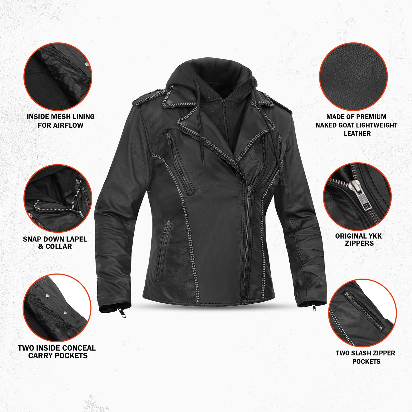 Velmora - Women’s Leather Motorcycle Jacket