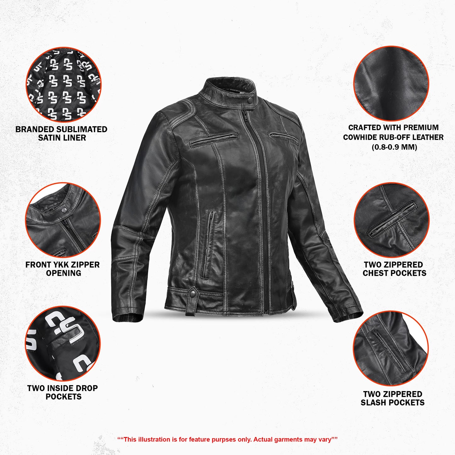 Aurelia Women's Leather Motorcycle Jacket