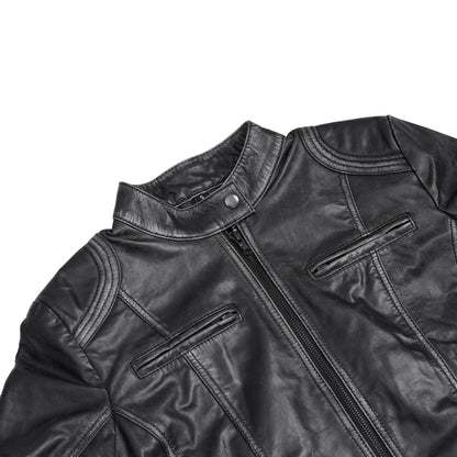 Aurelia Women's Leather Motorcycle Jacket
