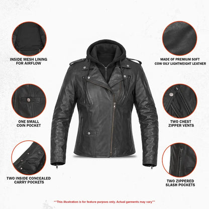 Bella Rogue - Women’s Leather Motorcycle Jacket