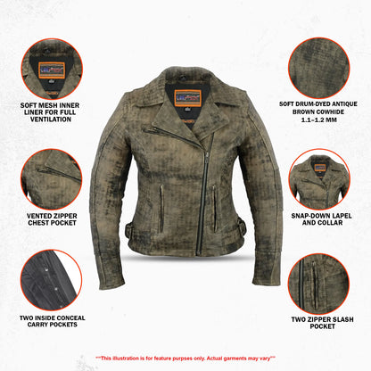 Velvet Vixen Women's Leather Motorcycle Jacket