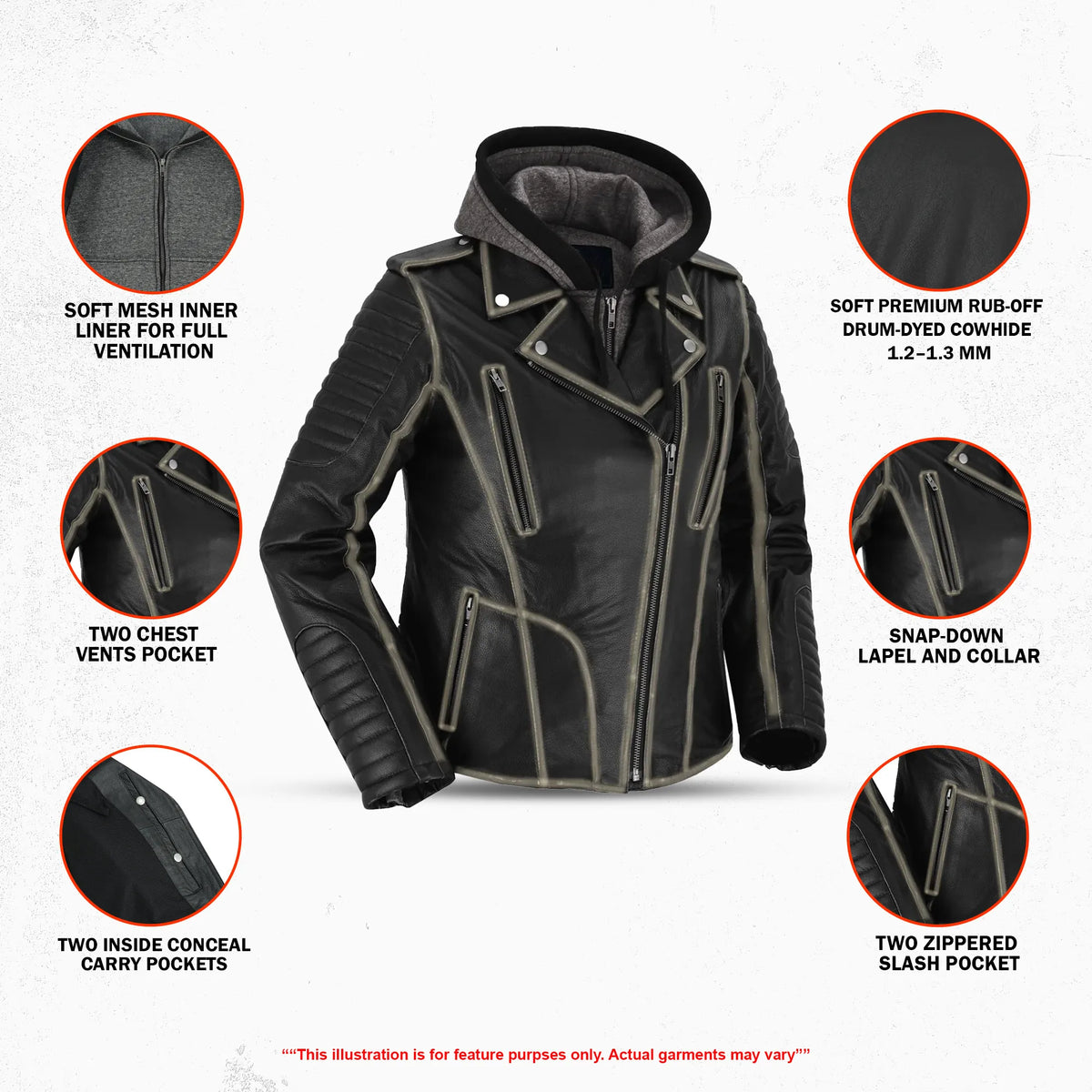 Ember Storm Women's Leather Motorcycle Jacket