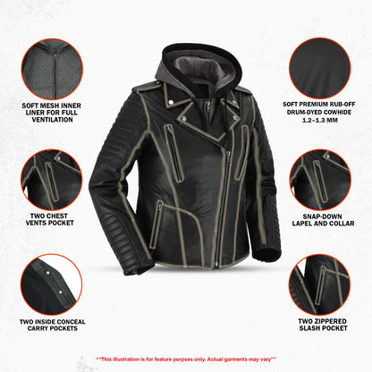 Ember Storm Women's Leather Motorcycle Jacket