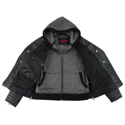 DS877 Women's M/C Jacket with Rub-Off Finish