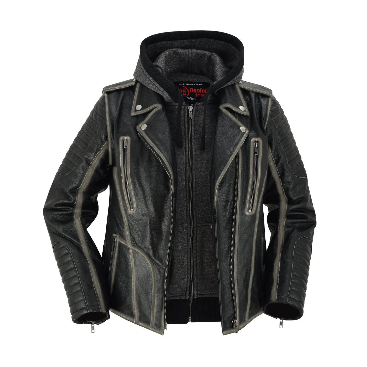 DS877 Women's M/C Jacket with Rub-Off Finish