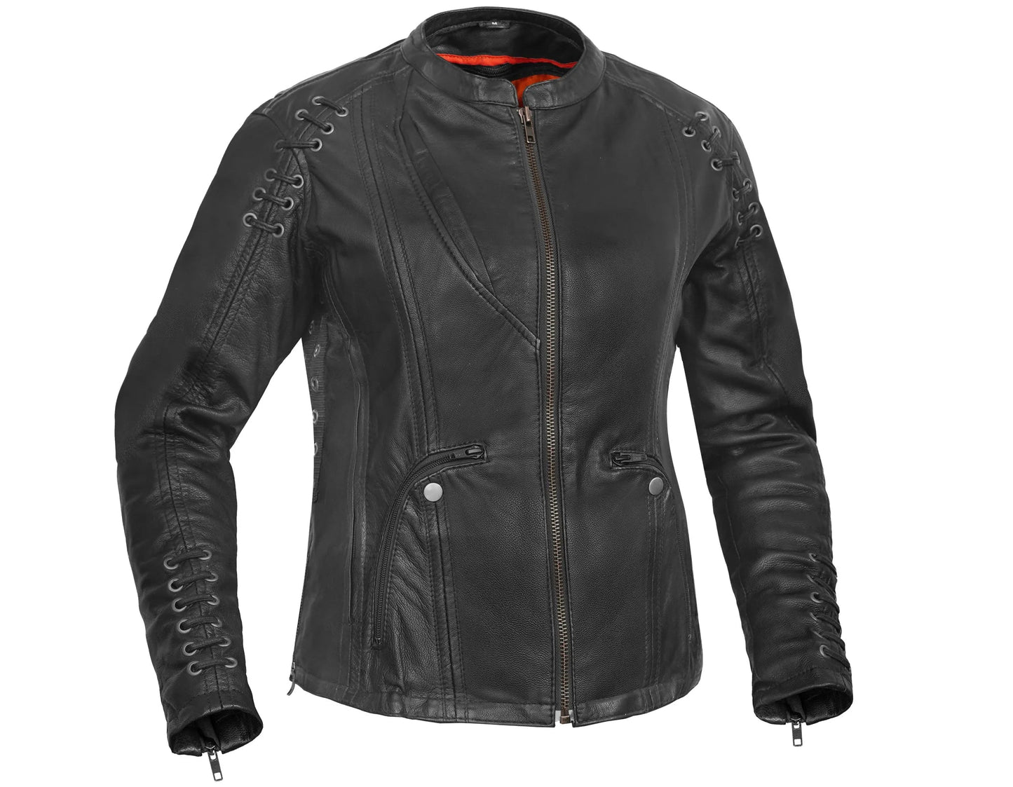 DS885 Women's Stylish Jacket with Grommet and Lacing Accents