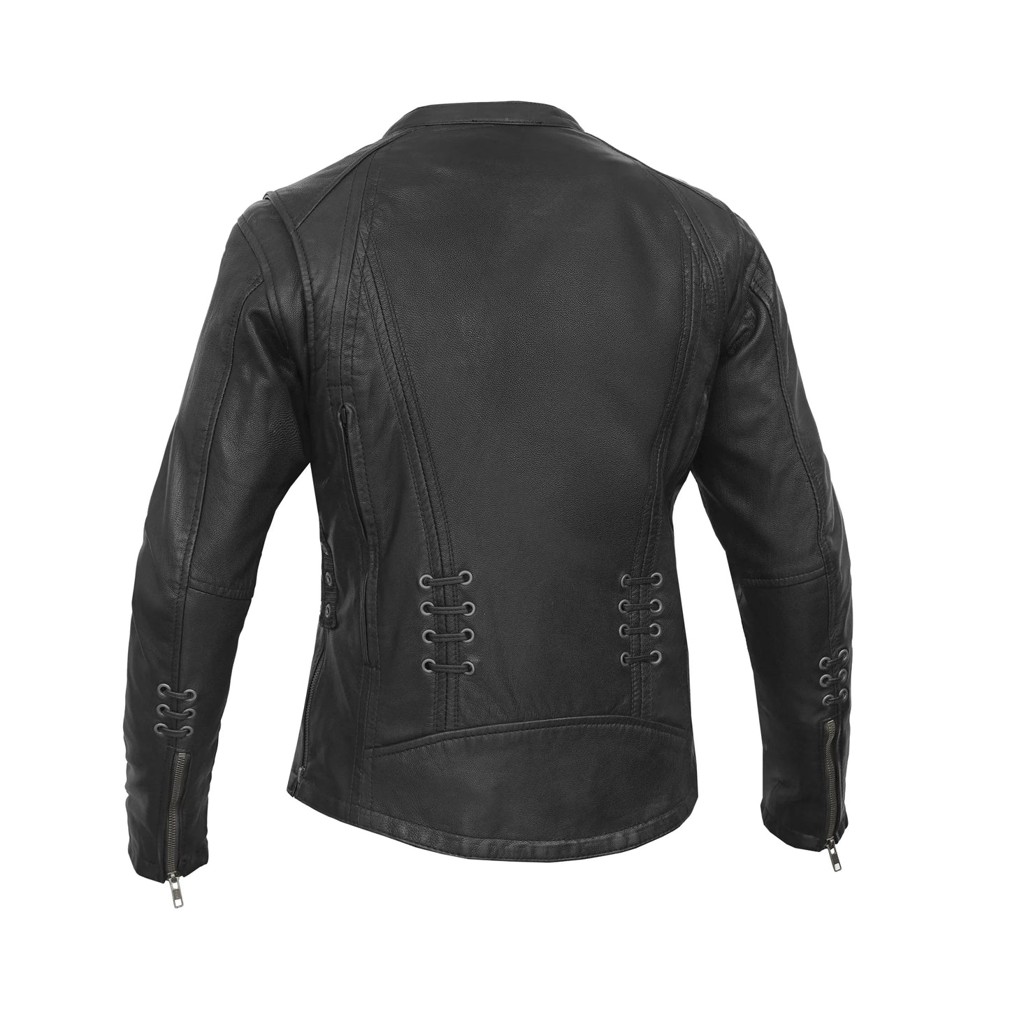DS885 Women's Stylish Jacket with Grommet and Lacing Accents
