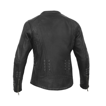 DS885 Women's Stylish Jacket with Grommet and Lacing Accents