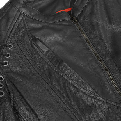DS885 Women's Stylish Jacket with Grommet and Lacing Accents