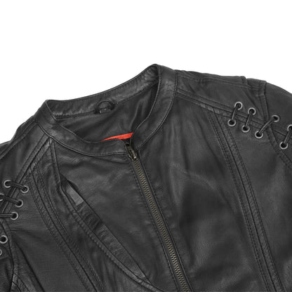 DS885 Women's Stylish Jacket with Grommet and Lacing Accents