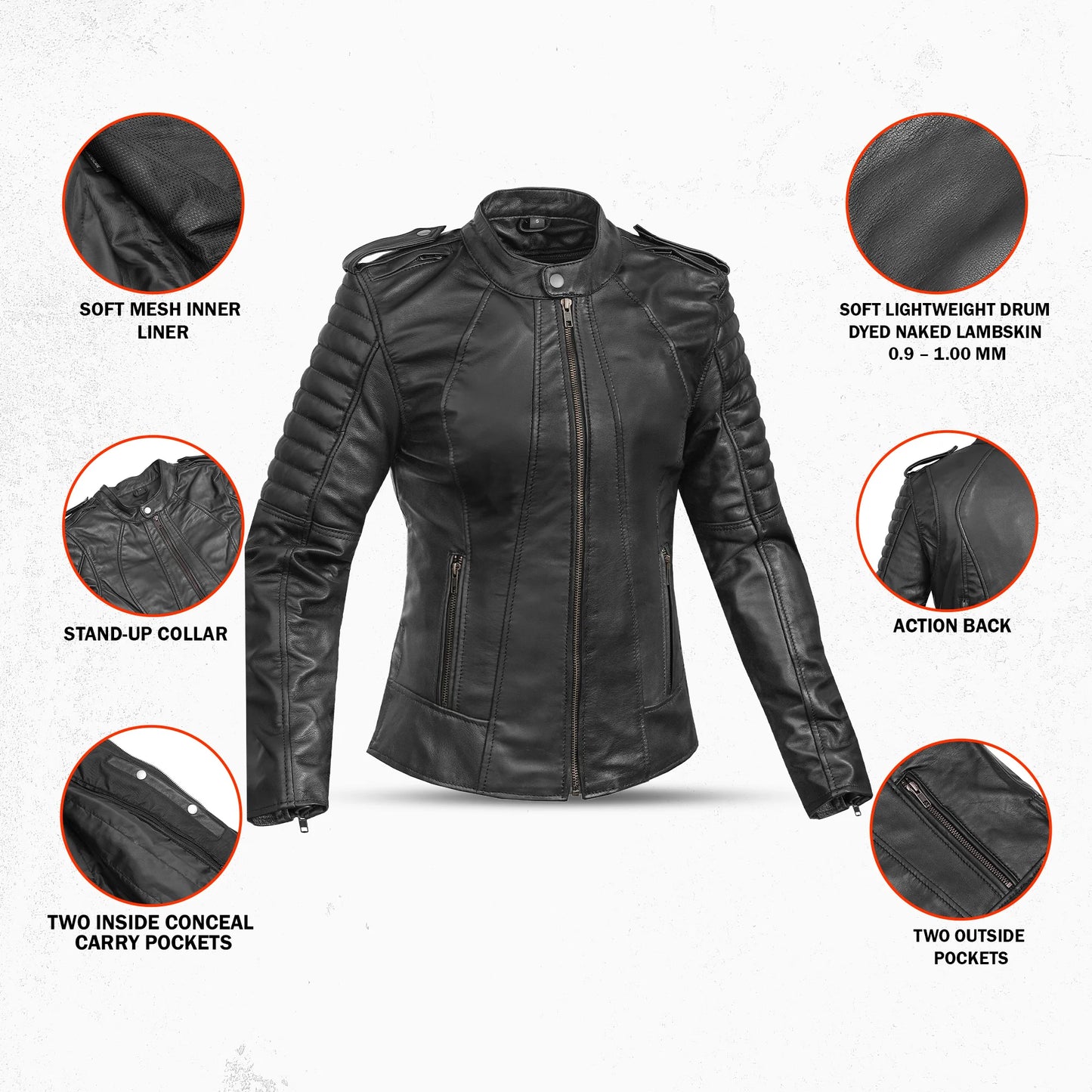DS893 Women's Updated Biker Style Jacket