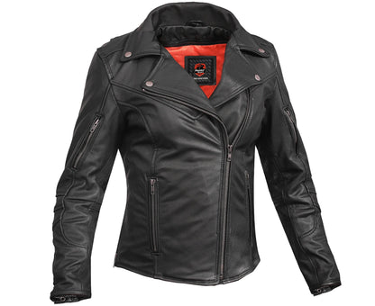 DS894 Women's Modern Longer Beltless Biker Jacket