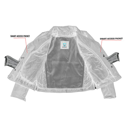 DS894 Women's Modern Longer Beltless Biker Jacket