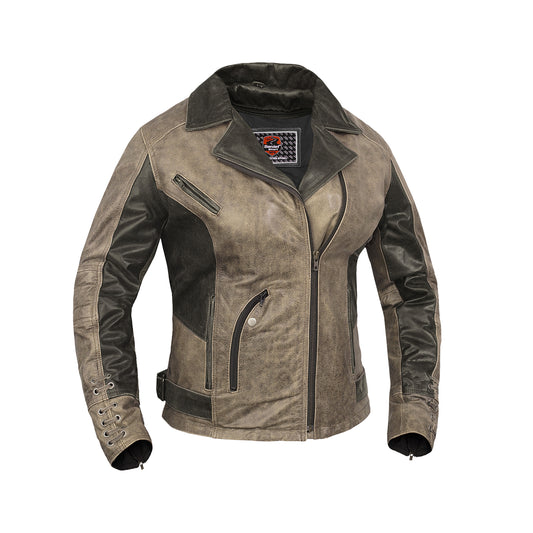 Wild Eclipse Women's Leather Motorcycle Jacket