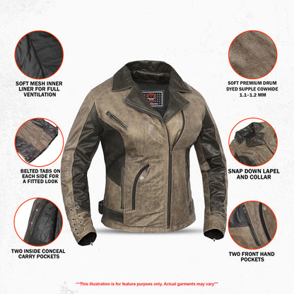 Wild Eclipse Women's Leather Motorcycle Jacket