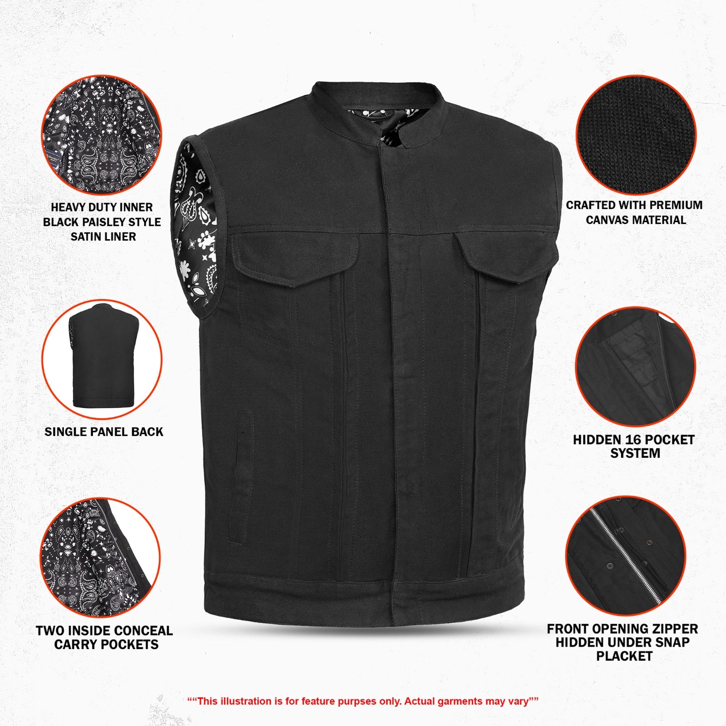 DS909 Men's Modern Utility Style Canvas Vest