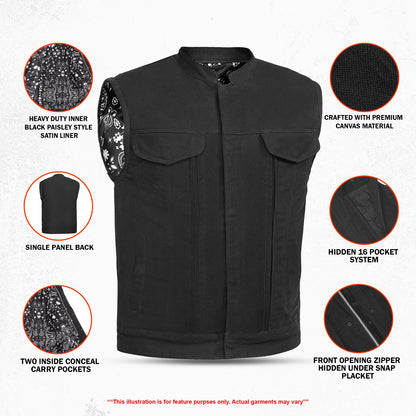 DS909 Men's Modern Utility Style Canvas Vest
