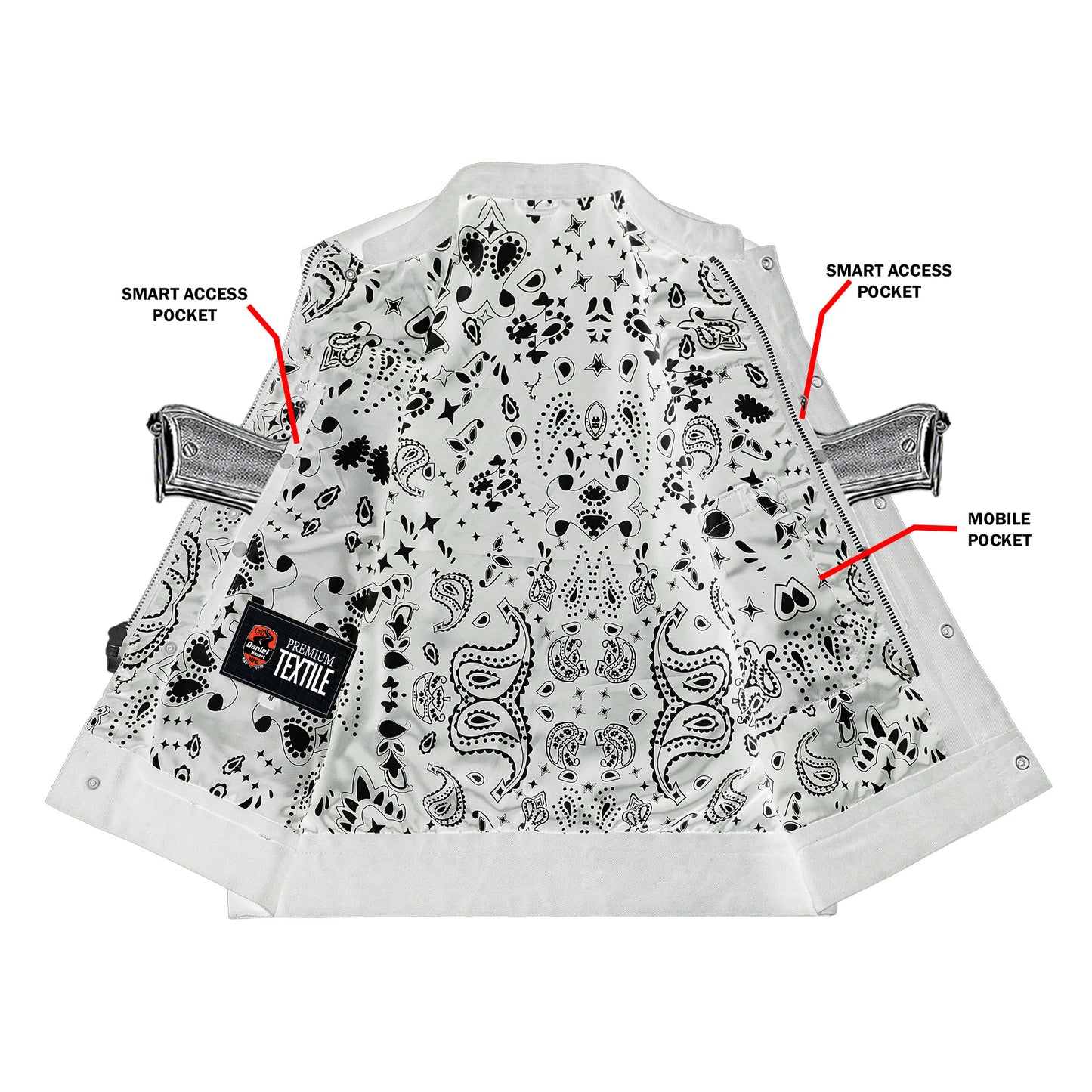 DS909 Mystery Men's Textile Motorcycle Vest