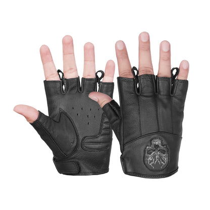 DS98 Reflective Skull Fingerless Glove