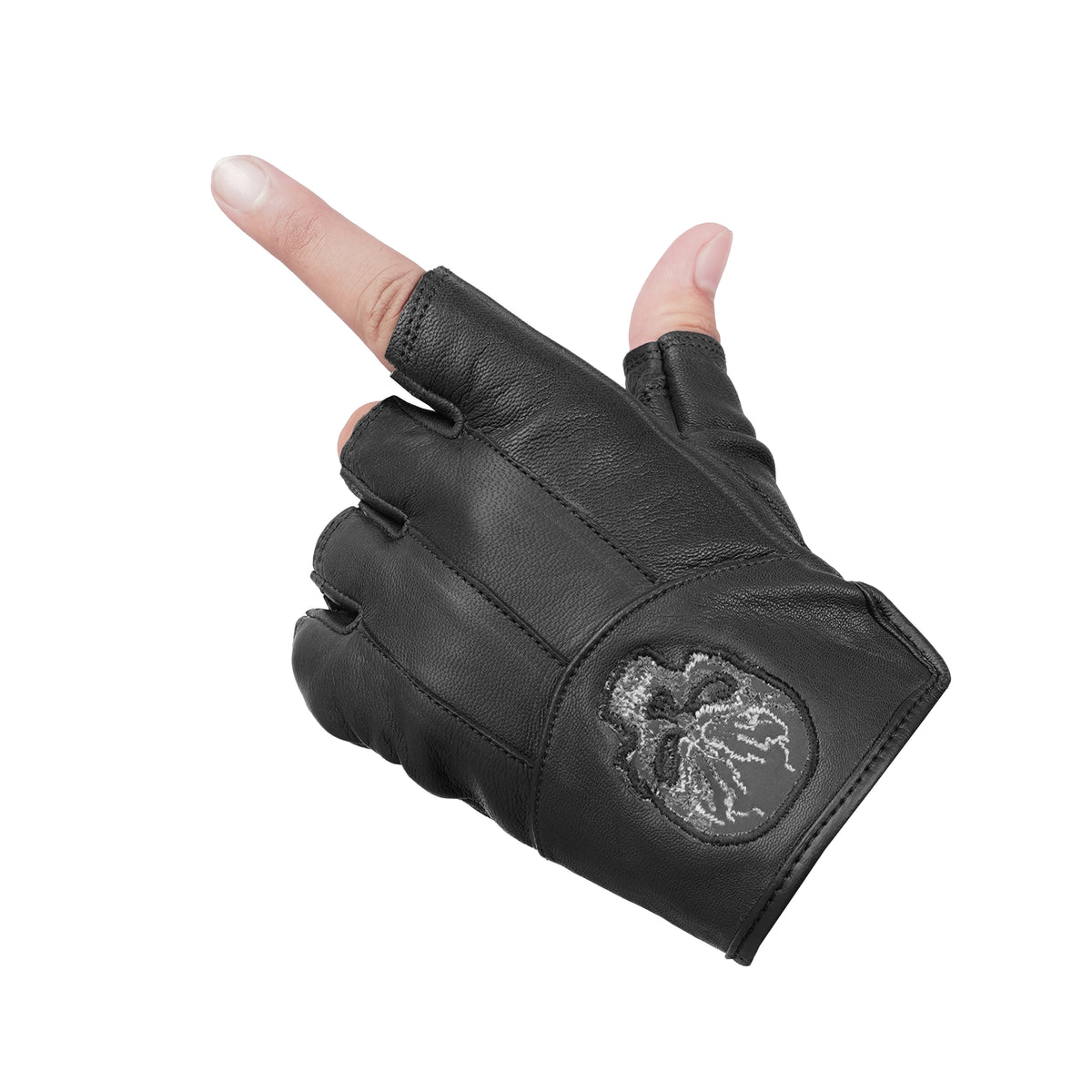 DS98 Reflective Skull Fingerless Glove